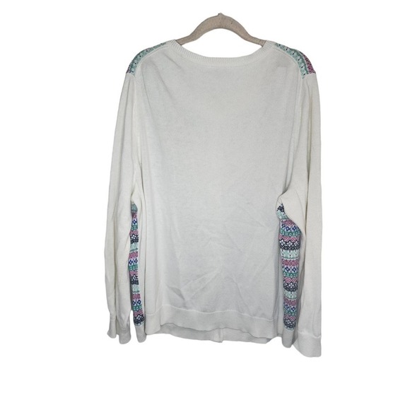 Talbots Grandmacore Women Plus Size 2X Button Front Colorful Fair Isle Sweater - Picture 9 of 9
